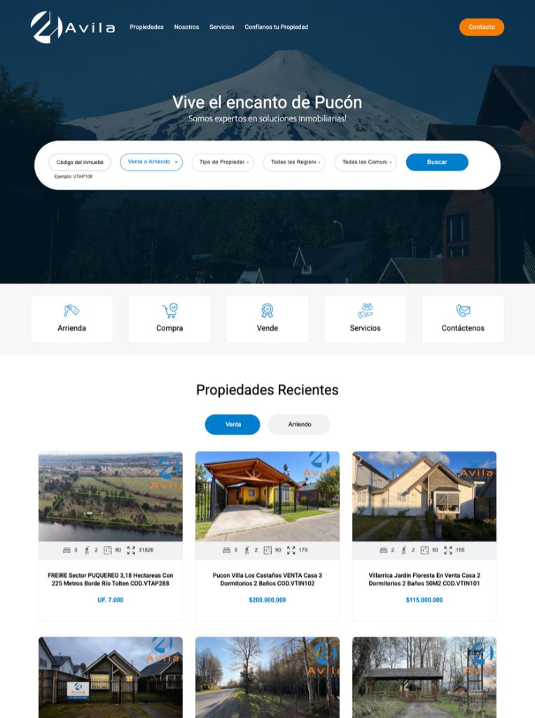 Desarrollo de Página Web para corredora de Propiedades